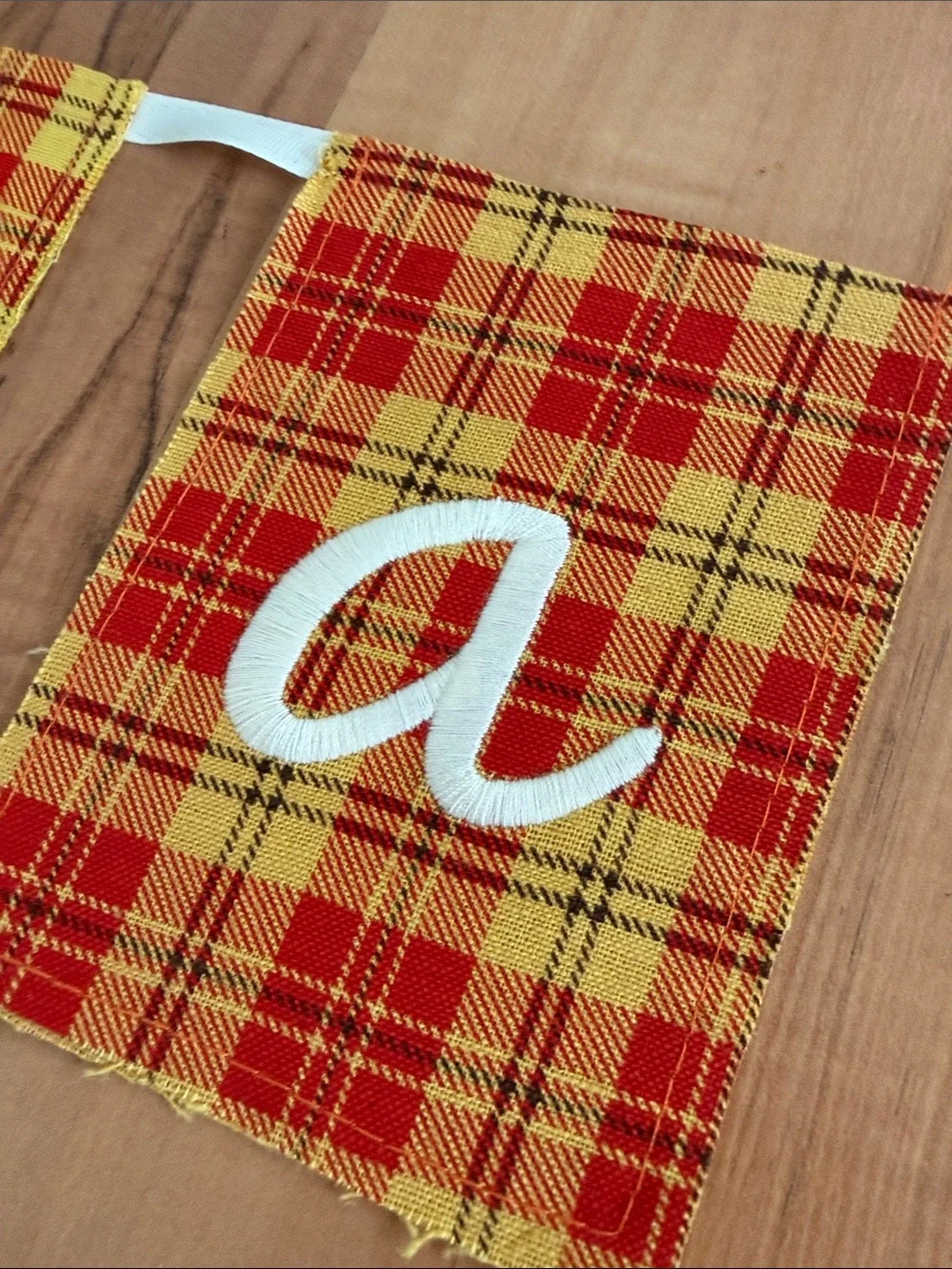 Threshold Plaid 'Happy Fall' Fabric Banner Garland - Red & Yellow/Gold 5 ft 8 in